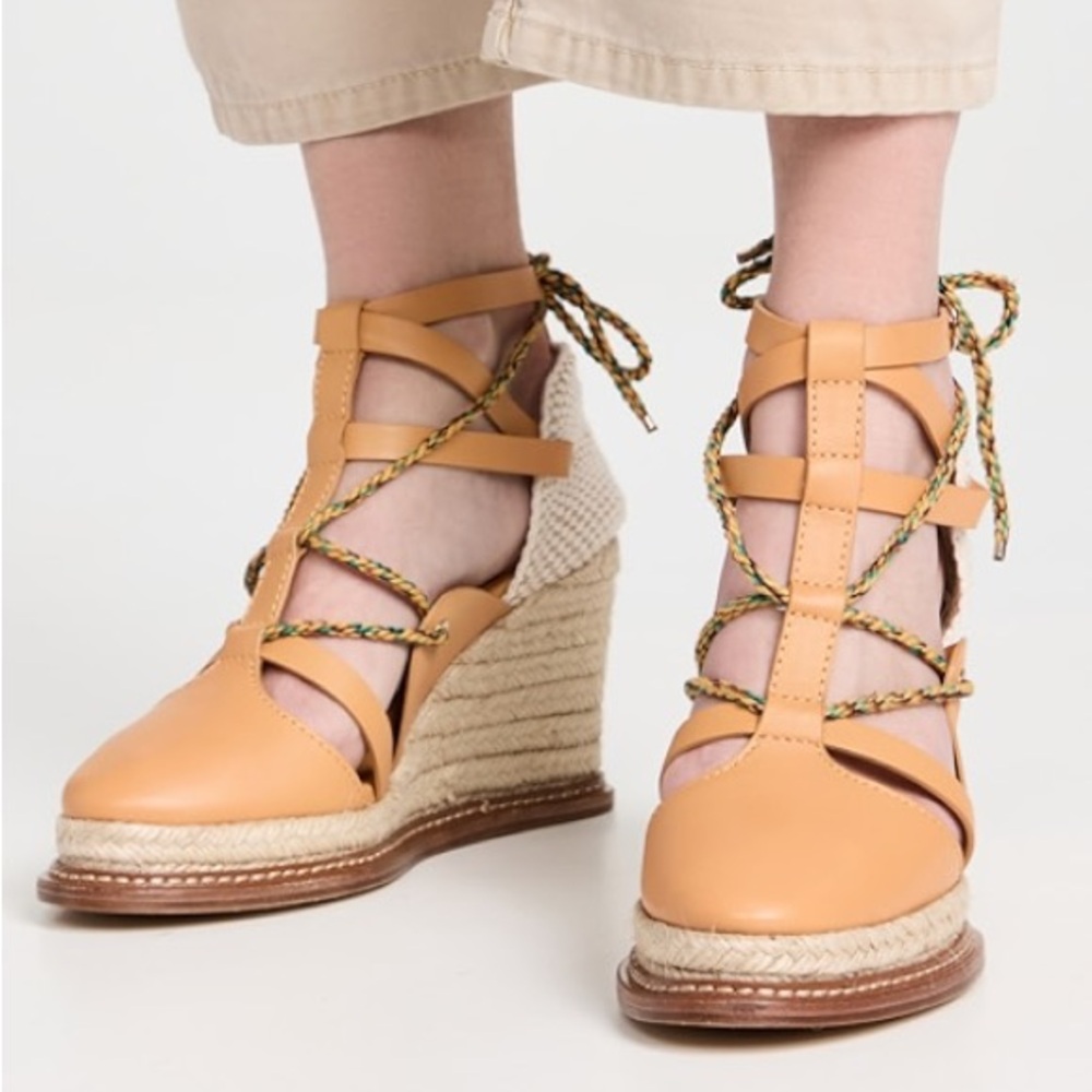 ULLA JOHNSON CONCHA TWISTED ROPE WEDGE